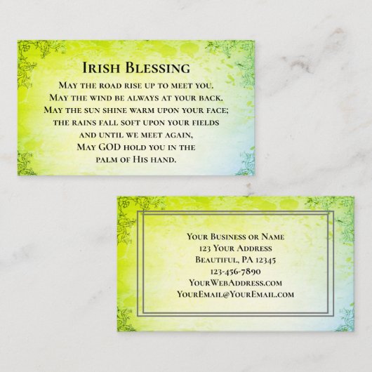 Moge de weg omhoog gaan om u Iers te ontmoeten Visitekaartje (Voorkant / Achterkant)