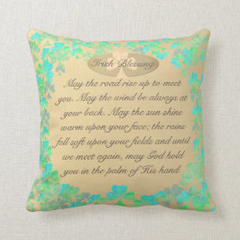 "Moge de weg omhoog gaan..." Shamock & Gold Irish  Kussen