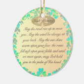 "Moge de weg omhoog gaan..." Shamrock Irish Blessi Keramisch Ornament (Links)