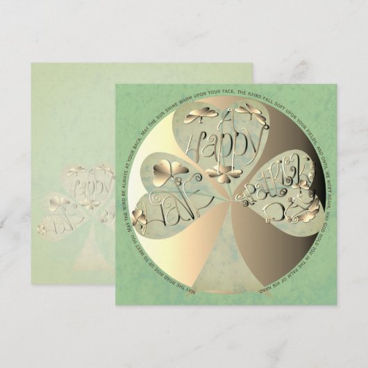 "Moge de weg omhoog gaan..." St. Patrick's Day  Bedankkaart (Voorkant / Achterkant)