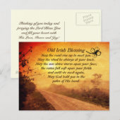 Moge de weg omhoog om u te ontmoeten, Ierse zegeni Briefkaart (Voorkant / Achterkant)
