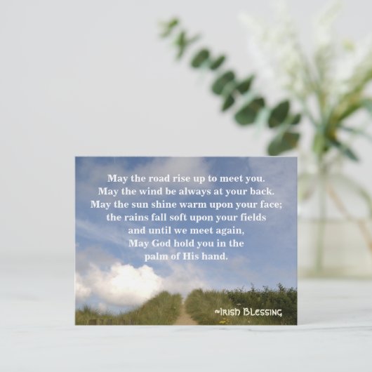 Moge de Wegrijping omhoog om u te ontmoeten, Irish Briefkaart (Staand voorkant)