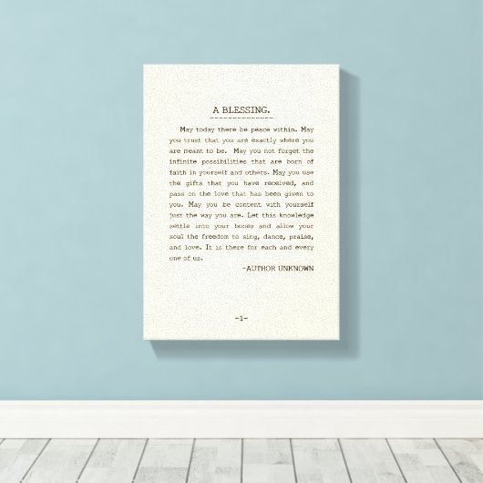 Moge er vandaag vrede heersen binnen canvas afdruk (Insitu (Houten vloer))