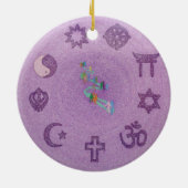 Moge er vrede heersen op aarde Mandala Keramisch Ornament (Achterkant)