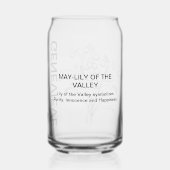 Moge Geboorte Bloem Lelie van de Vallei met Naam Blikvorm Glas (Achterkant)