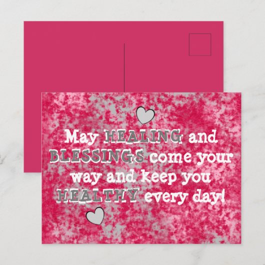 Moge GENEZING en ZEGENINGEN uw weg komen Roze Briefkaart (Voorkant / Achterkant)