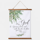 Moge God grijze, groene en gouden bladeren zijn Hangend Wandkleed (Voorkant)