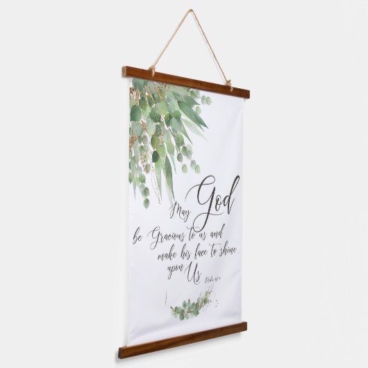 Moge God grijze, groene en gouden bladeren zijn Hangend Wandkleed (Gebogen)