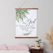 Moge God grijze, groene en gouden bladeren zijn Hangend Wandkleed (Slaapkamer)