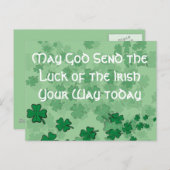 Moge God het geluk van de Ieren vandaag op uw pad  Briefkaart (Voorkant / Achterkant)