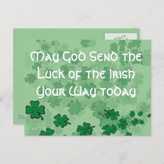 Moge God het geluk van de Ieren vandaag op uw pad Briefkaart (Voorkant / Achterkant)
