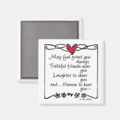 "Moge God je...gezegde rood hart Magneet (Voorkant / Achterkant)