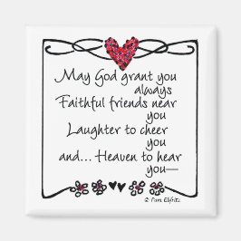 "Moge God je...gezegde rood hart Magneet