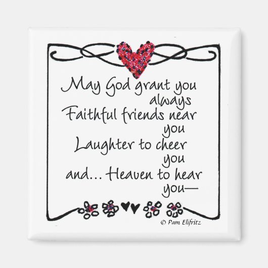 "Moge God je...gezegde rood hart Magneet (Voorkant)