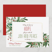 Moge God je vullen met vreugde & vrede Katoen groe Feestdagenkaart (Voorkant / Achterkant)