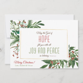 Moge God je vullen met vreugde & vrede Katoen groe Feestdagenkaart