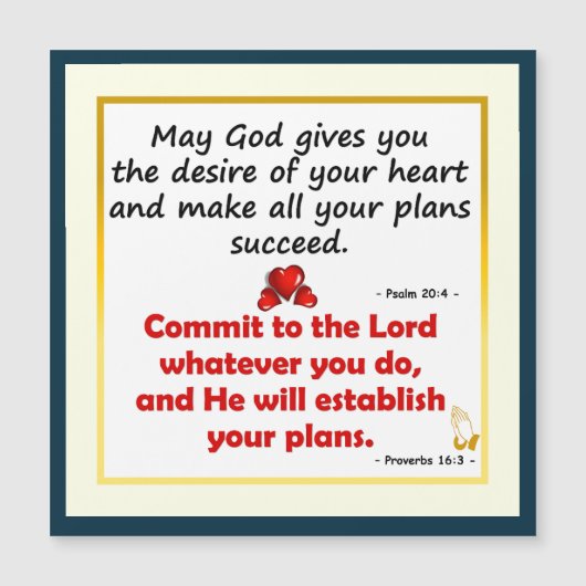 Moge God U het verlangen van Uw Hart Kaart geven (Voorkant)