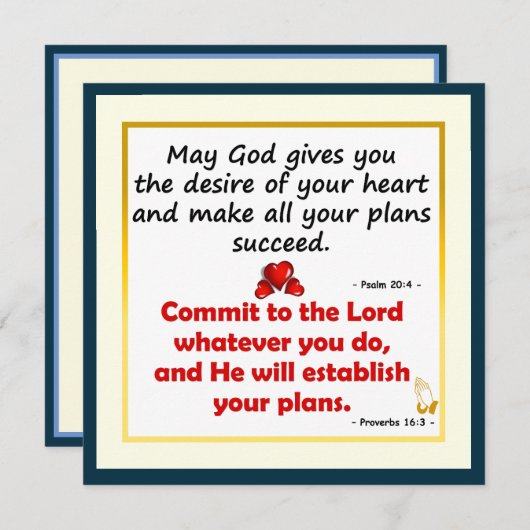 Moge God U het verlangen van Uw Hart Kaart geven (Voorkant / Achterkant)