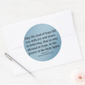 Moge God u hoop, vreugde en vredelievende Romeinen Ronde Sticker (Envelop)