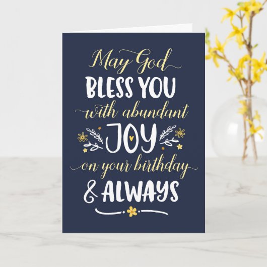 Moge God u op uw verjaardag met vreugde zegenen Kaart (Gele Bloem)