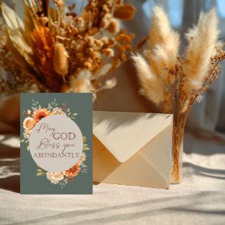 Moge God U Overvloedig Zegenen – Herfst Bloemkaart Kaart