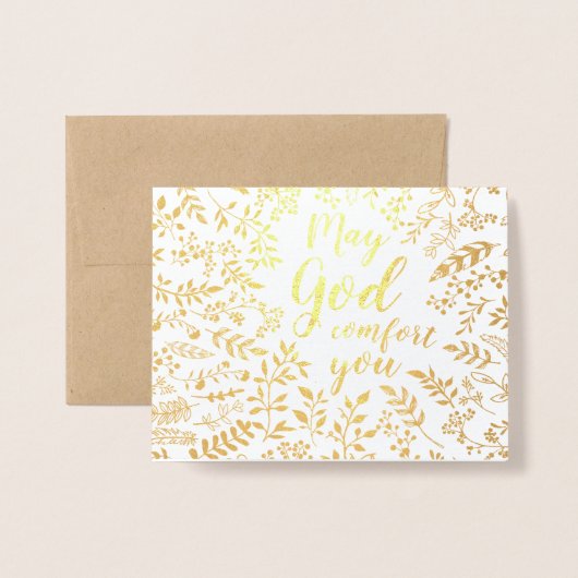Moge God u troosten met uw medeleven Folie Kaarten (Voorkant met envelop)