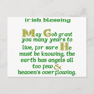 Moge God U Veelvuldige Jaren Gewen Ierse Zegen Briefkaart