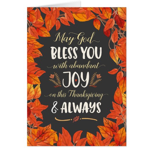 Moge God u zegenen met vreugde over Thanksgiving (Voorkant)
