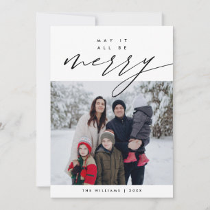 Moge het allemaal vrolijke kerst familie foto layo feestdagenkaart