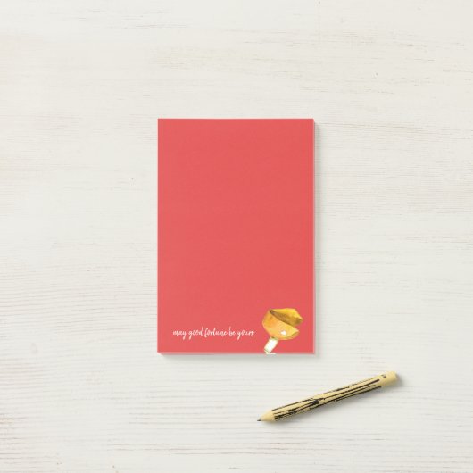 Moge het geluk van jou koekjesrood zijn post-it® notes (Op bureau)