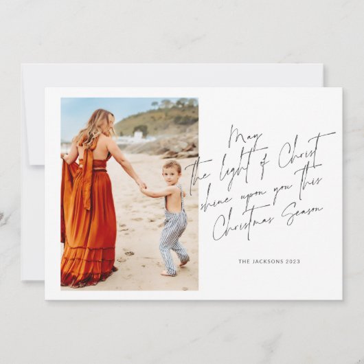 Moge het Licht van Christus op U schijnen Feestdagenkaart (Voorkant)