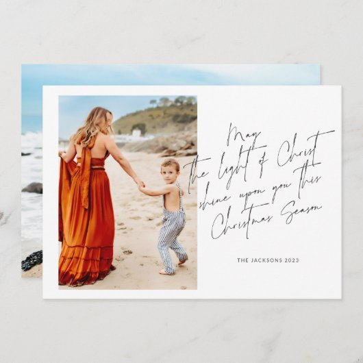 Moge het licht van Christus op U schijnen Feestdagenkaart (Voorkant / Achterkant)