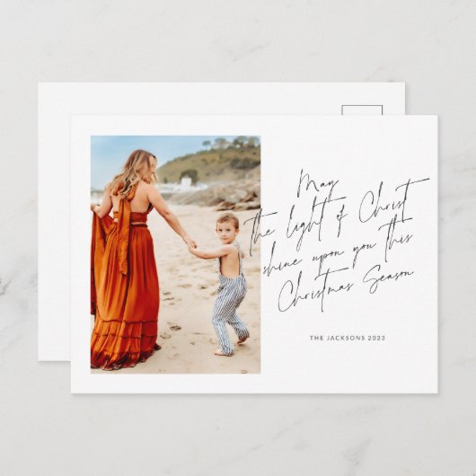 Moge het Licht van Christus op U schijnen Feestdagenkaart (Voorkant / Achterkant)