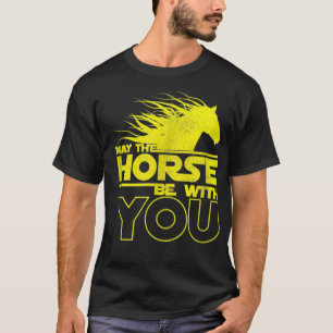Moge het paard bij u zijn, grappig Sci Fi paard T-shirt