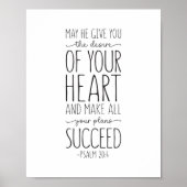 Moge hij u het verlangen geven, Psalm 20:4 Poster (Voorkant)