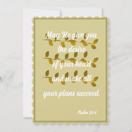 Moge Hij u het verlangen van uw Psalm geven 20:4 K Feestdagenkaart