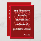 Moge Hij u het verlangen van uw Psalm geven 20:4 K Feestdagenkaart (Voorkant / Achterkant)