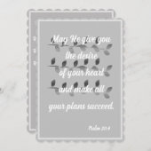 Moge Hij u het verlangen van uw Psalm geven 20:4 K Feestdagenkaart (Voorkant / Achterkant)