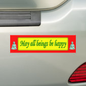 Moge iedereen gelukkig zijn - bumpersticker (Op auto)