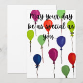 Moge je dag speciale kleurrijke ballonnen zijn kaart (Voorkant / Achterkant)