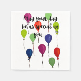 Moge je dag speciale kleurrijke ballonnen zijn servet
