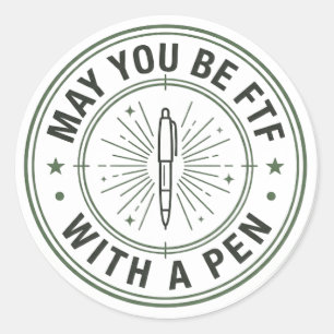 Moge je ftf zijn met een penstickers ronde sticker