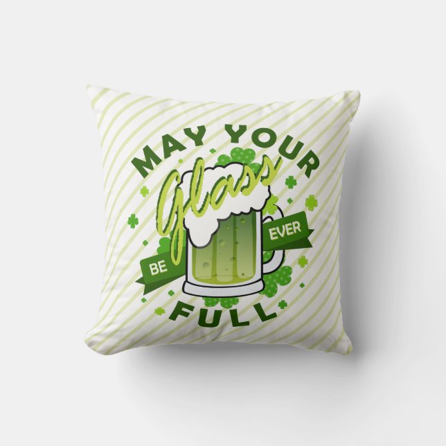 Moge je glas vol groene bier zijn St. Patrick's Kussen (Voorkant)