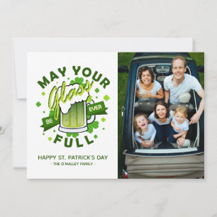 Moge je glas vol zijn groene bier klaver Iers Feestdagenkaart
