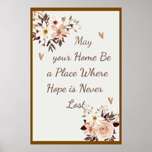 Moge je huis een plek zijn waar hoop nooit verlore poster (Voorkant)
