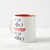 Moge je koffie sterker zijn, peuter tweekleurige koffiemok (Voorkant links)