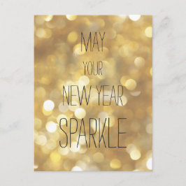 Moge je Nieuwjaar Sparkle - Gouden Glitter Briefkaart
