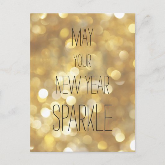 Moge je Nieuwjaar Sparkle - Gouden Glitter Briefkaart (Voorkant)