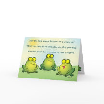 Moge je nooit kikkers in je onderbroek vinden