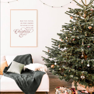 Moge je nooit te groot zijn voor kerstavond poster
